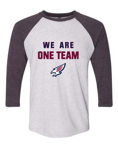 Tompkins Falcons We Are One Team Women's Baseball T-Shirt