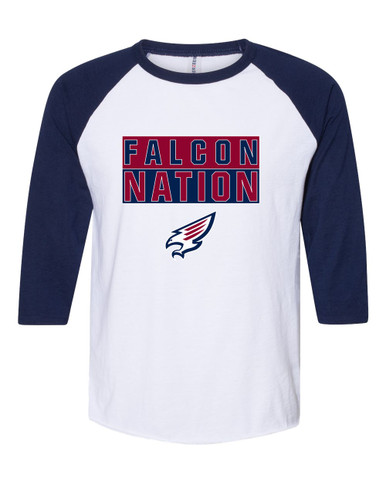 Tompkins Falcons Nation #1 Women's Baseball T-Shirt