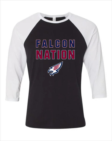 Tompkins Falcons Nation #2 Women's Baseball T-Shirt