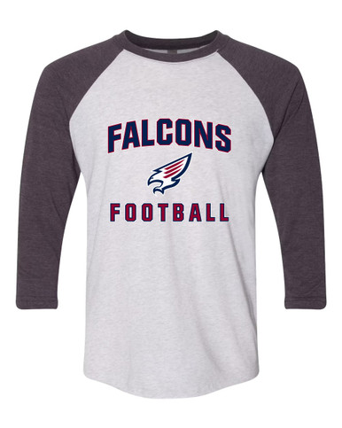 Tompkins Falcons Football #1 Women's Baseball T-Shirt