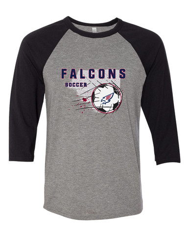 Tompkins Falcons Soccer #2 Women's Baseball T-Shirt