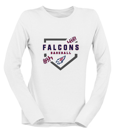 Tompkins Falcons Baseball #2 Women's LS T-Shirt