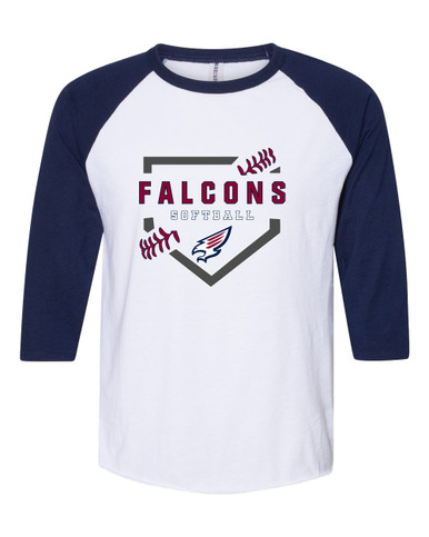 Tompkins Falcons Softball #2 Women's Baseball T-Shirt