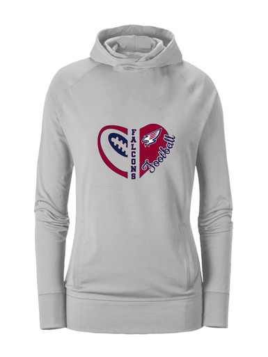 Tompkins Falcons Heart Football Women's Hoodie
