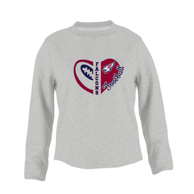 Tompkins Falcons Heart Football Women's Sweatshirt