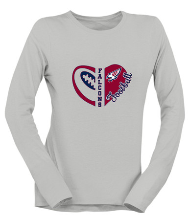 Tompkins Falcons Heart Football Women's Premium LS T-Shirt