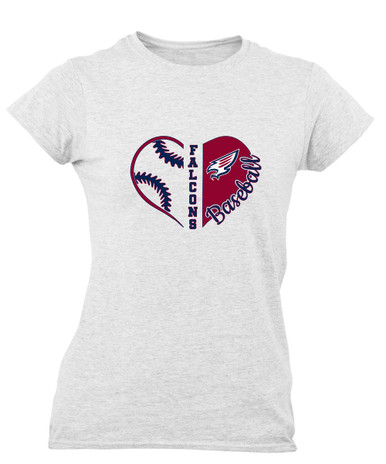 Tompkins Falcons Heart Baseball Women's SS T-Shirt