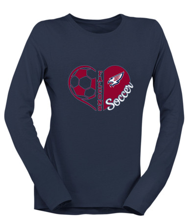 Tompkins Falcons Heart Soccer Women's Premium LS T-Shirt