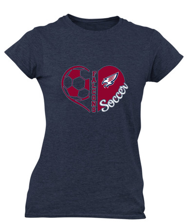 Tompkins Falcons Heart Soccer Women's Premium SS T-Shirt