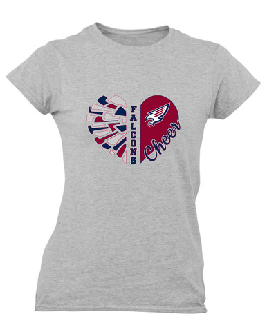 Tompkins Falcons Heart Cheer Women's SS T-Shirt