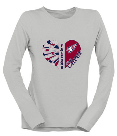 Tompkins Falcons Heart Cheer Women's Premium LS T-Shirt