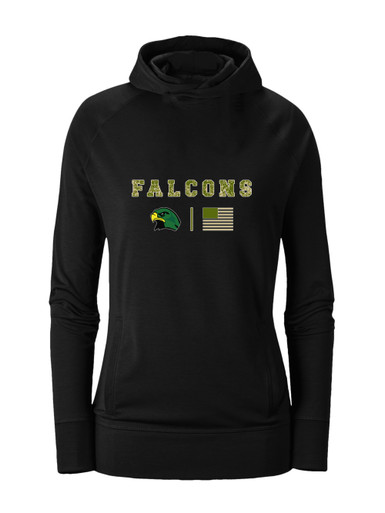 Huguenot Falcons Camo Flag Women's Hoodie