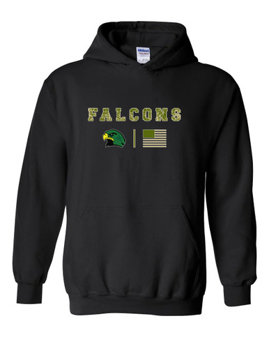 Huguenot Falcons Camo Flag Men's Hoodie