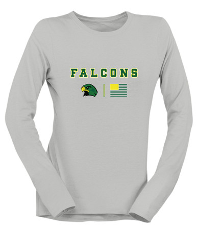 Huguenot Falcons Team Colors Flag Women's Premium LS T-Shirt