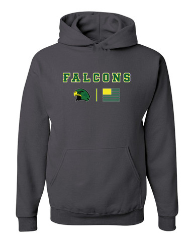 Huguenot Falcons Team Colors Flag Men's Premium Hoodie