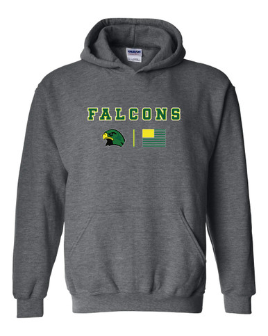 Huguenot Falcons Team Colors Flag Men's Hoodie