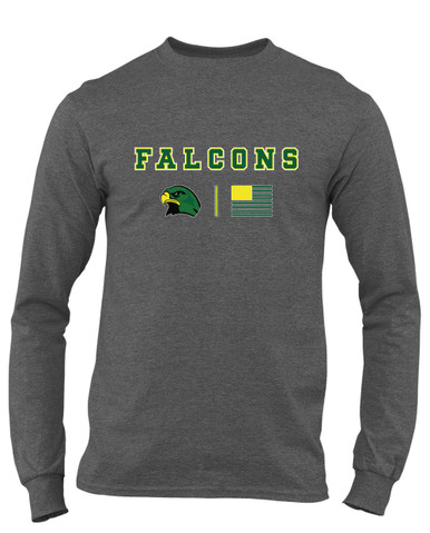 Huguenot Falcons Team Colors Flag Men's Premium LS T-Shirt