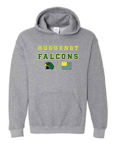 Huguenot Falcons Spirit Flag Men's Hoodie