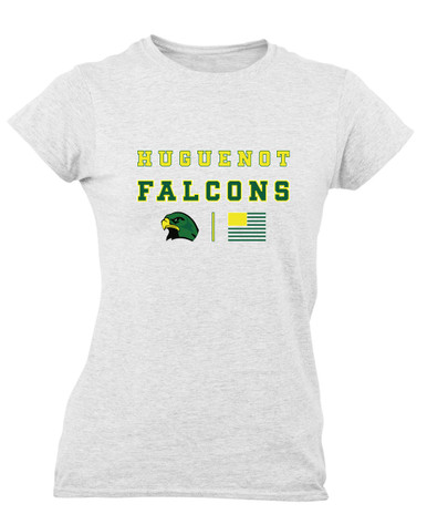 Huguenot Falcons Spirit Flag Women's Premium SS T-Shirt