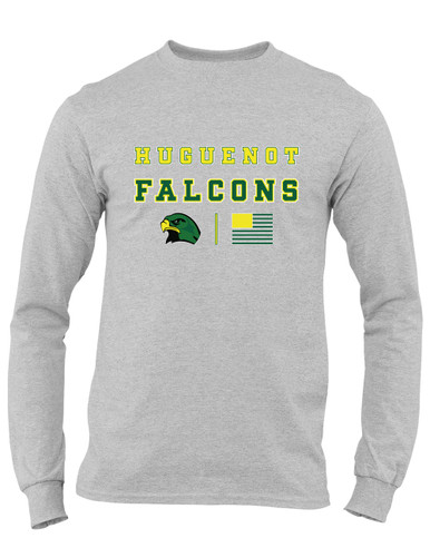 Huguenot Falcons Spirit Flag Men's LS T-Shirt