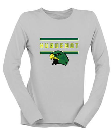 Huguenot Falcons Mascot #4 Women's LS T-Shirt