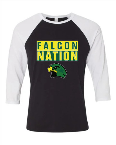 Huguenot Falcons Nation #1 Women's Baseball T-Shirt