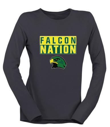Huguenot Falcons Nation #1 Women's Premium LS T-Shirt