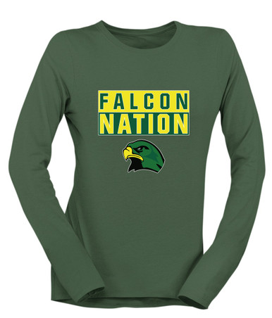 Huguenot Falcons Nation #1 Women's LS T-Shirt