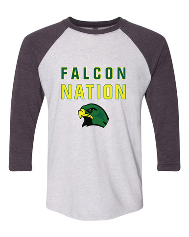 Huguenot Falcons Nation #2 Men's Baseball T-Shirt