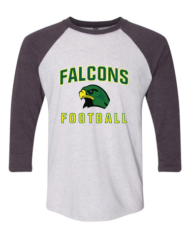 Huguenot Falcons Football #1 Women's Baseball T-Shirt