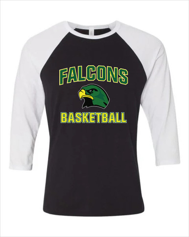 Huguenot Falcons Basketball #1 Women's Baseball T-Shirt