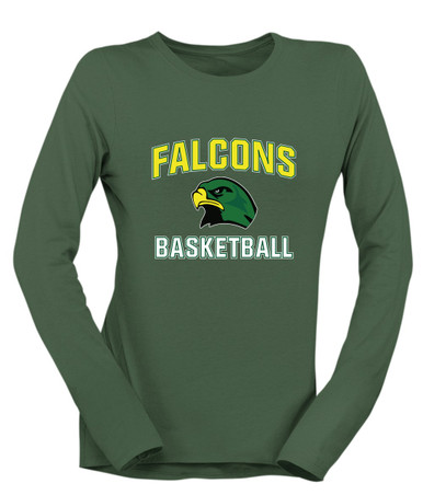 Huguenot Falcons Basketball #1 Women's LS T-Shirt