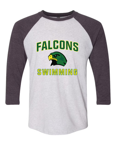 Huguenot Falcons Swimming Men's Baseball T-Shirt
