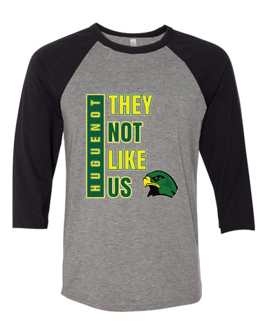 Huguenot Falcons They Not Like Us #1 Men's Baseball T-Shirt