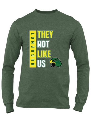 Huguenot Falcons They Not Like Us #1 Men's LS T-Shirt