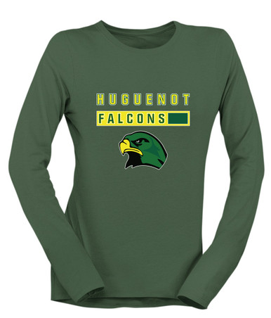 Huguenot Falcons Mascot #7 Women's LS T-Shirt