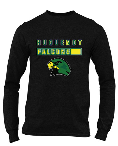 Huguenot Falcons Mascot #7 Men's LS T-Shirt