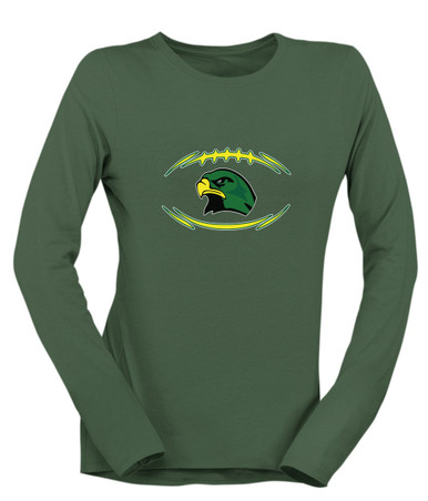 Huguenot Falcons Football #3 Women's Premium LS T-Shirt