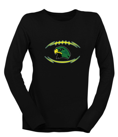 Huguenot Falcons Football #3 Women's LS T-Shirt