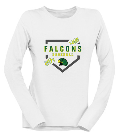 Huguenot Falcons Baseball #2 Women's LS T-Shirt