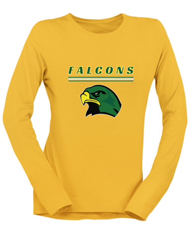 Huguenot Falcons Mascot #8 Women's LS T-Shirt