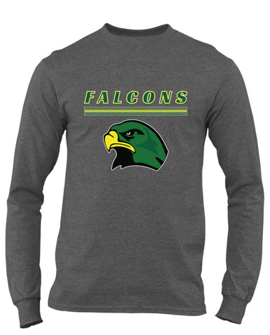 Huguenot Falcons Mascot #8 Men's LS T-Shirt