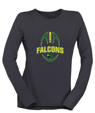 Huguenot Falcons Football #5 Women's LS T-Shirt