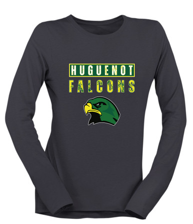 Huguenot Falcons Mascot #9 Women's Premium LS T-Shirt