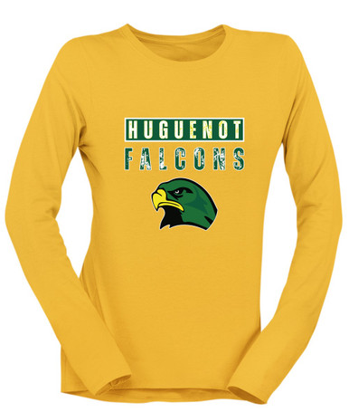 Huguenot Falcons Mascot #9 Women's LS T-Shirt