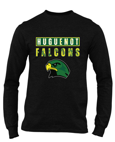 Huguenot Falcons Mascot #9 Men's LS T-Shirt