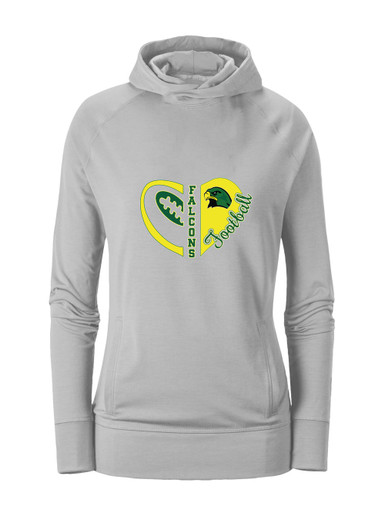 Huguenot Falcons Heart Football Women's Hoodie