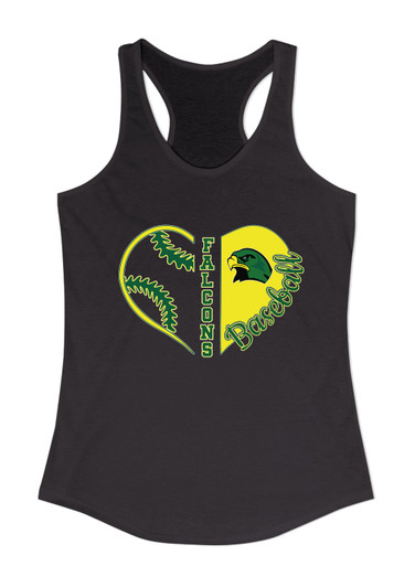 Huguenot Falcons Heart Baseball Women's Tank Top