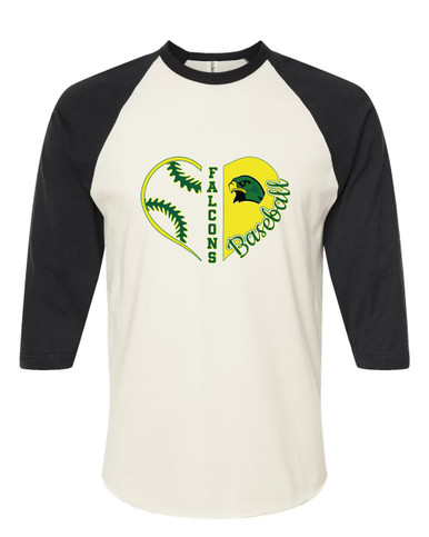 Huguenot Falcons Heart Baseball Women's Baseball T-Shirt