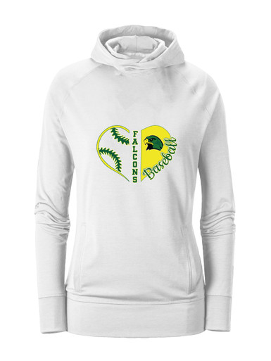 Huguenot Falcons Heart Baseball Women's Hoodie